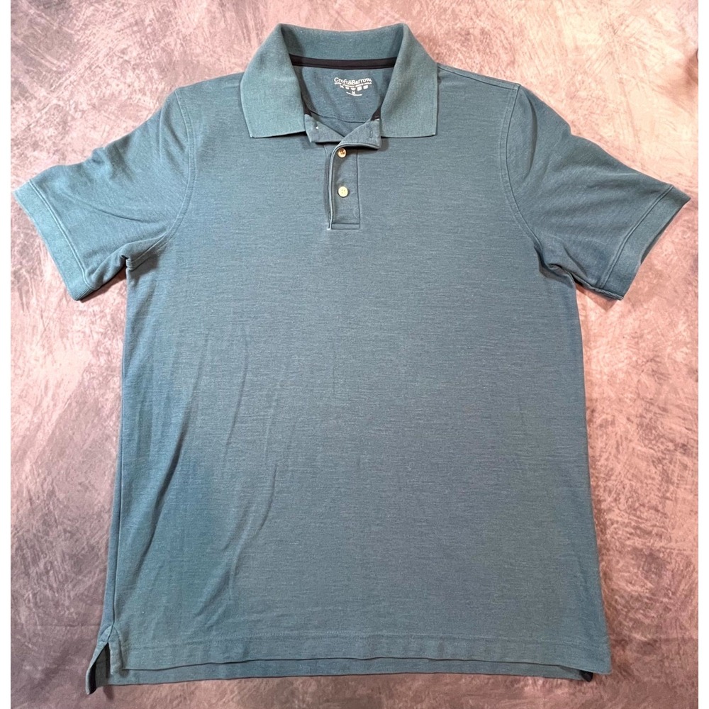 Croft & Barrow True Comfort Polo Shirt Mens M Blue Cotton Pique Golf Tennis